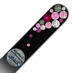Glass nail file Swarovski ® Elements bubbles pink crystals